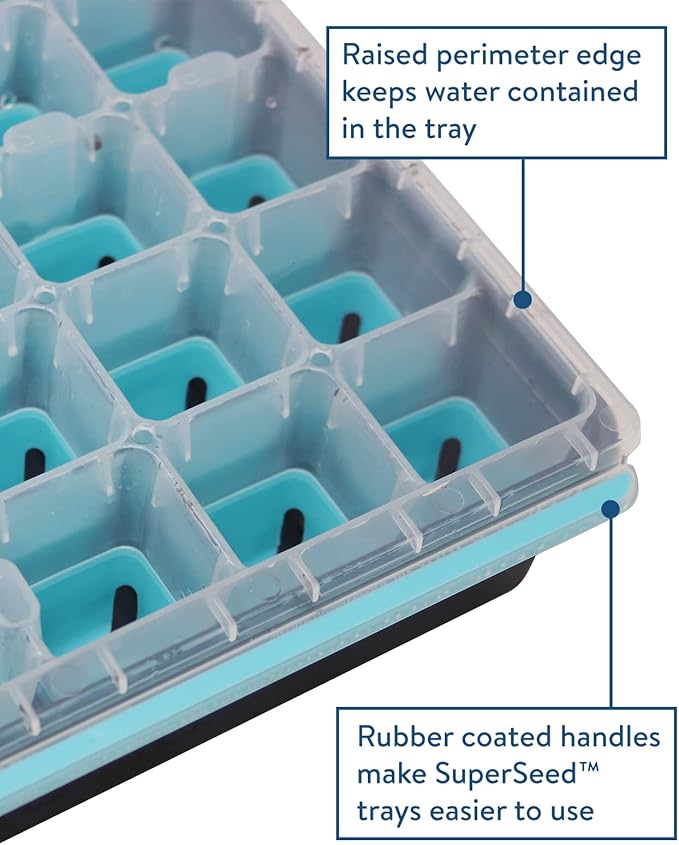 Burpee 9 Quarts | Premium Organic Potting Natural Soil Mix Food &amp SuperSeed Seed Starting Tray | 36 Cell Reusable Seed Starter Tray