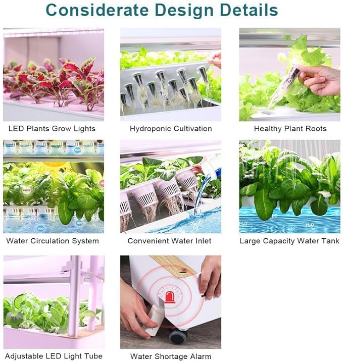 48/64/90/120 Hole Hydroponic Tower Hydroponics Growing Sys-tem Indoor Gardening Sys-tem for PlantsHerbsVegetablesGrowSponge-90holes