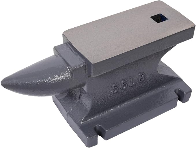 Donext Cast Iron Anvil Tool 8.5x4 Inch Blacksmith Anvil with Round Horn &amp Hardy Hole Heavy Duty Metalworking Tool for Forging Shaping Bending