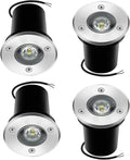4PCS IP67 Waterproof LED Landscape Spotlights - 1W Outdoor Buried Ground Lights for Garden Driveway Deck &amp Steps - Energy-Efficient Blue Floor Lighting (Yellow 1W(24V))