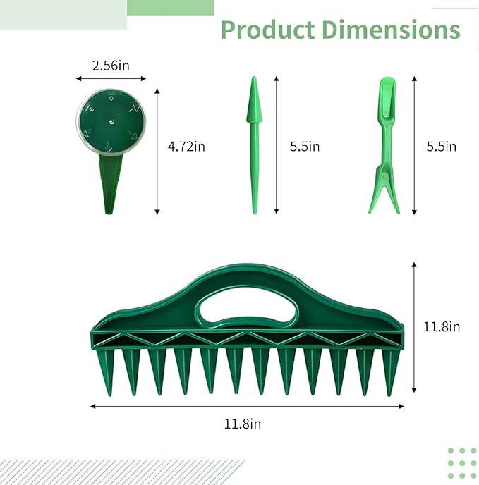 Seed Spreader Tool Set (4 Pcs) Precision Seed Sower With Fork &amp Pointed Tools For Garden Planting And Tilling