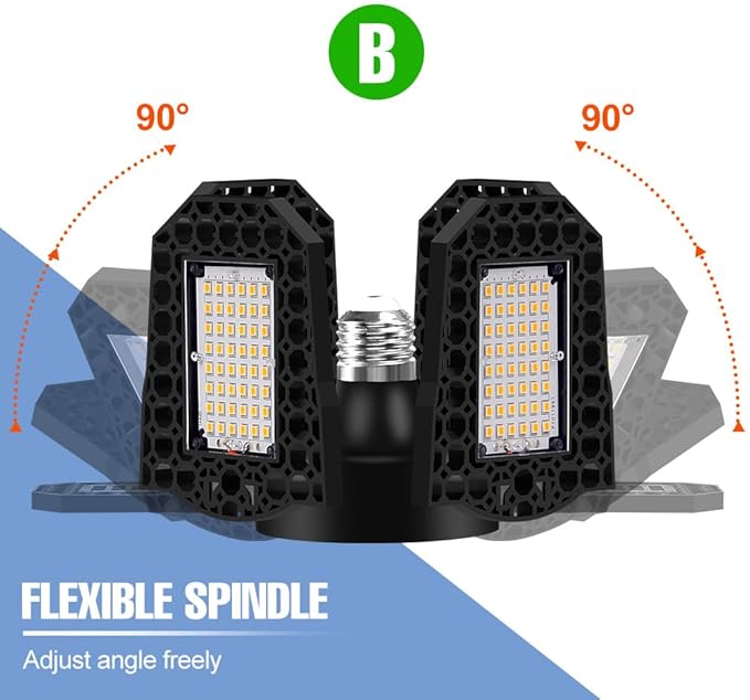 2Pack LED Full Spectrum Plant Grow Lights 200Watts Indoor Planting Light Bulbs E26/E27 Greenhouse Tent Hydroponic Sunlight Growth Box 4Adjustable Panel 100-277V Seeds Blooming Vegetable Fill Lighting