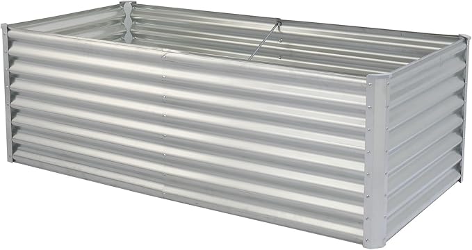 Vasitelan 6×3×2ft Raised Garden BedGalvanized Raised Garden Bed Kit Outdoor Metal Gardening Planter Box for Vegetable Fruits Flower