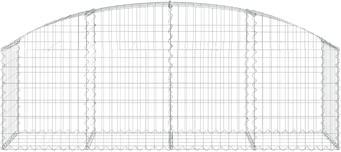 Gabion Basket Silver Galvanized Iron Rectangular Medium 78.7x19.7x23.6in Durable Outdoor Retaining Wall for Garden Landscaping
