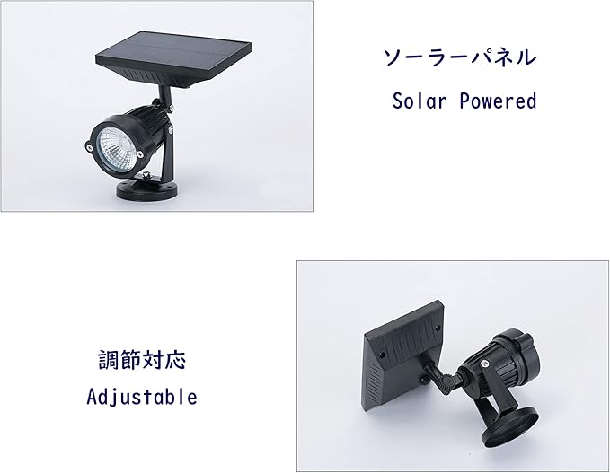 Outdoor LED Spotlight Waterproof Solar Spot Lights with Bracket Security Tree Light-Operated Adjustable IP65 Clip Lamp for Granary Courtyard Garden Pathway Landscape HWD0174