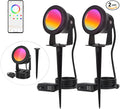 Spotlight Outdoor Control with Smart APP 2 Pack 15W RGBW Landscape Lighting Dimmable Color Changing IP67 Waterproof Spot Light Warm Flood Light for House Pathway Garden Yard Tree