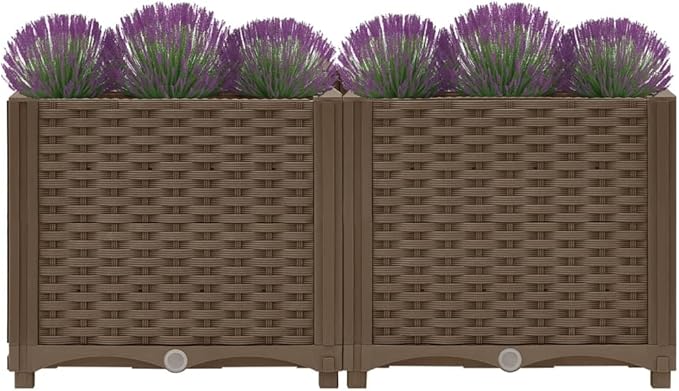 Raised Bed Outdoor Planter Box for Gardening Vegetables Flowers Herbs and Plant Growing - 31.5 x 15.7 x 15 Polypropylene