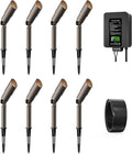GOODSMANN 8PK Low Voltage Landscape Lighting Kits 3W LED 200 Lumen Spotlight with Low Voltage Transformer 300W 12V-15V AC Output with 100ft 16AWG Cable