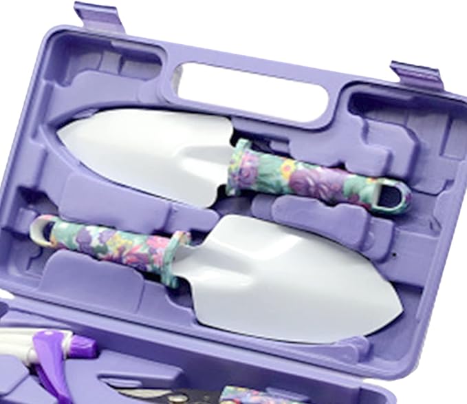 Garden Tools Kit Metal Plastic Multifunctional Complete Kit Gardening Tool Set Comfortable Hand Feel Gardening Tools for Planting Pruning Flowers[Violet]