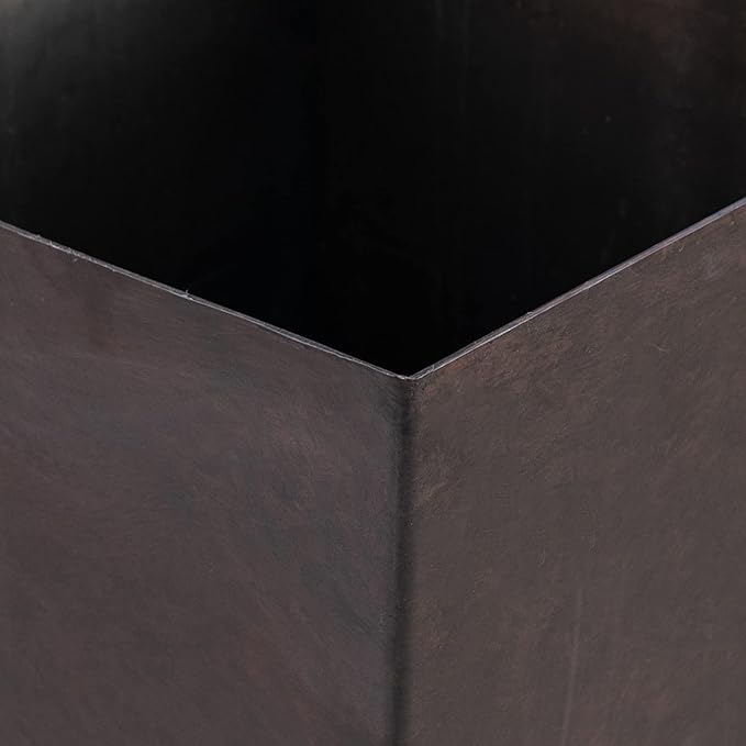 Set of 3 Tall with Drainage Hole 28 Outdoor Flower Pots Indoor for Porch Patio and Deck Brown