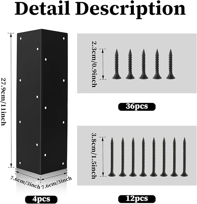 4Pcs Raised Garden Bed Corner Bracket Rustproof Raised Bed Corners Metal Connectors with Screws 11x 3x 3 Right Angle Garden Bed Corner Fixing Bracket for Wood Furniture Vegetable Planter Garden