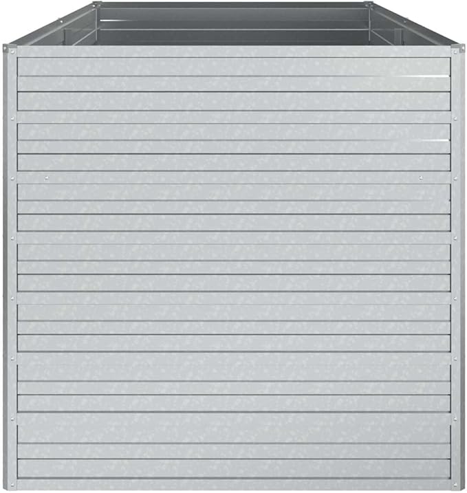 Garden Raised Bed Silver Galvanized Steel Planter for Outdoor Plants 63 x 31.5 x 30.3 Inch Rectangular Elevated Garden Bed