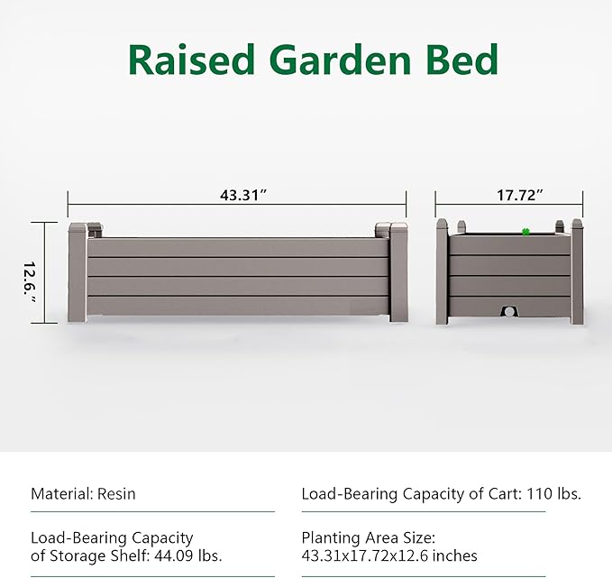 EFU Outdoor Garden Raised Bed Planter Box for Vegetables and Flowers (507A)