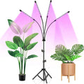 Grow Lights for Indoor Plants Full Spectrum Four Head Clip-on Plant Lamp with Full Spectrum &amp Red Blue Spectrum 3/9/12H Timer 1.2m Stand Suitable for Indoor Plants Growth