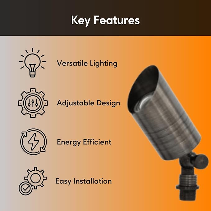Ironsmith Lighting Products Adjustable Spot Light Bronze Finish Lighting Fixture Solid Brass Construction MR16 Bi-Pin G4 Socket Spike Mount 5W LED Bulb and Weatherproof connectors Included