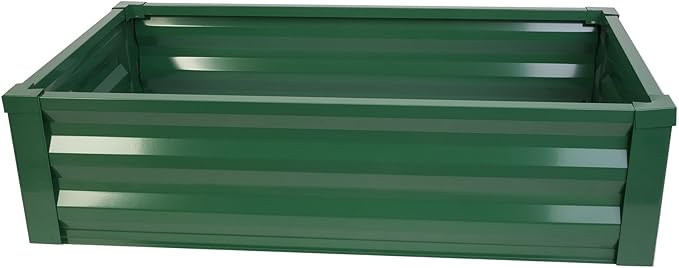 Greenes Fence Forest Green Powder-Coated Metal Raised Garden Bed Planter 24 W x 48 L (3-Pack)