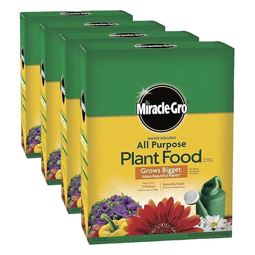 Miracle-Gro Water Soluble All Purpose Plant FoodPlant Fertilizer for Indoor or Outdoor PlantsRosesFlowersHouseplantsVegetables and Trees10 lb.(Pack of 4)