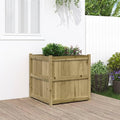 Garden Planter Natural Wood Solid Pine Wood Extra Large 27.6x27.6x27.6 inch Square Raised Garden Bed for Outdoor Plants