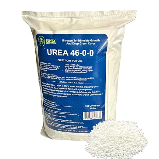 Supply Solutions Urea 46-0-0 Nitrogen Fertilizer to Stimulate Lush Growth and Deep Green Color - Plant Food Plant Fertilizer for Plants Lawn Garden - Bloom Booster for Flowers Fruits (40 Pounds)