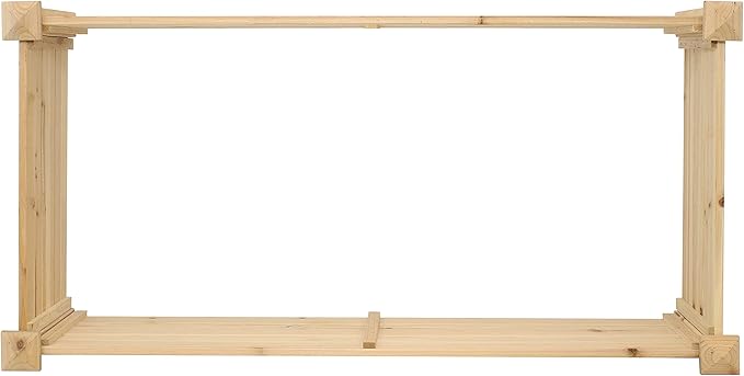 Sunnydaze Rectangular Wood Raised Garden Bed – Outdoor Elevated Planter Box for Flower Vegetable and Herb Gardening - 4’ x 2’