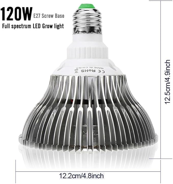 Fengyan Home Bulbs 10pcs/lot AC85-265V 120W E27 Full Spectrum LED Grow Light LED Bulb Fitolamp for Plant Indoor Greenhouse Hydroponics Grow Tent Growth Lamp Household Lamp