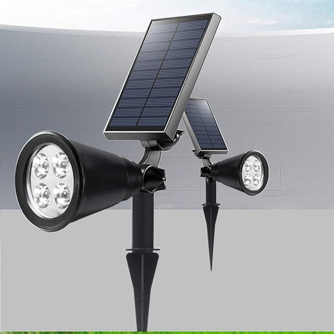Solar Outdoor Night Light No Wires Spotlight 4-LED Courtyard Garden Landscape Lighting Lawn Ground Plug-in Light