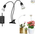 SANSI Grow Lights for Indoor Plants LED Pot Clip Plant Light for Growing 2PACK + 300W Full Spectrum 2-Gooseneck Clip Plant Grow Light 1PACK High PPFD Growing Power Grow Lamp