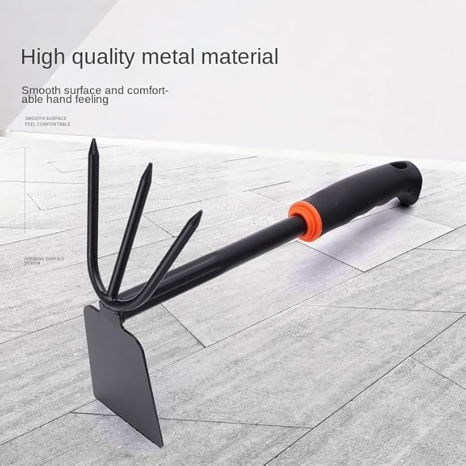 Garden Tool Set 4 Piece Heavy Duty Garden Trowels Cast-Iron Garden Hand Shovels with Non-Slip Rubber Grip Idea for Transplanting Weeding Digging and Planting (Four-Piece Tool Set)