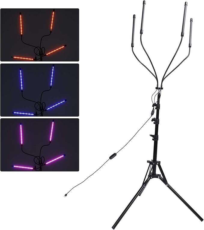 LED Grow Light for Succulent Plants Full Spectrum RedBlue Lighting Adjustable Tripod Plant Growth Lamp