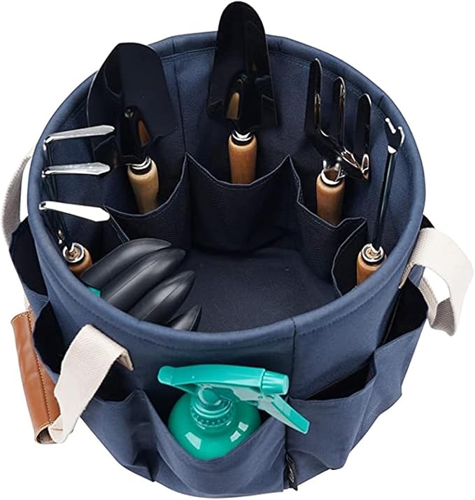 Garden Tool Set 9 Pieces Heavy Duty Stainless Steel Hand Tools with Bucket Bag Gloves is The Best Choice for Gift Giving