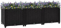 Raised Planter Box 47.2x15.7x15 Matte Black Durable Polypropylene Rectangular Outdoor Garden Bed for Balcony Patio Herb Flower Vegetables