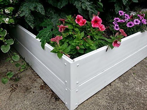 4 x 4 Stack-able White Vinyl Raised Garden Bed