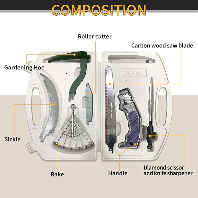 Garden Tool Set Stainless Steel Heavy Duty Gardening Tool Set with One Touch Safety Locking Storage Case Outdoor Hand Tools Ideal Garden Tool Kit Gifts for Women and Men