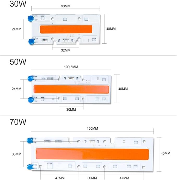 Fengyan Landscape Lights 1pc LED Grow Light COB Chip Full Spectrum Phyto Lamp Diode Aquarium Plant Light Led Matrix 220V 110V 20W 30W 50W 70W Grow Light LED Street Lamp