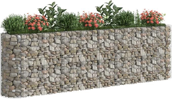 Gabion Raised Bed Silver Galvanized Iron Large Durable Gardening Pots &amp Planters 152035
