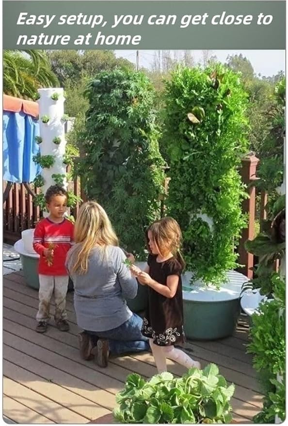 5/7/9-Tier Hydroponic Tower Hydroponics Growing System Kit Vertical Hydroponics Growing System Indoor Outdoor Self-Watering Hydroponic Tower(64.1X20.8IN)