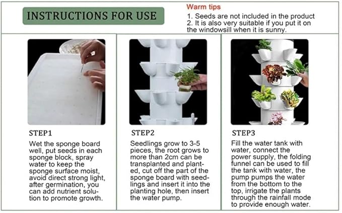 Hydroponics Tower Indoor Growing System Vertical Hydroponics Garden Tower 5/6-Layers 15/18-Plants Indoor Garden Tower for Indoor Herbs Fruits Vegetables6th