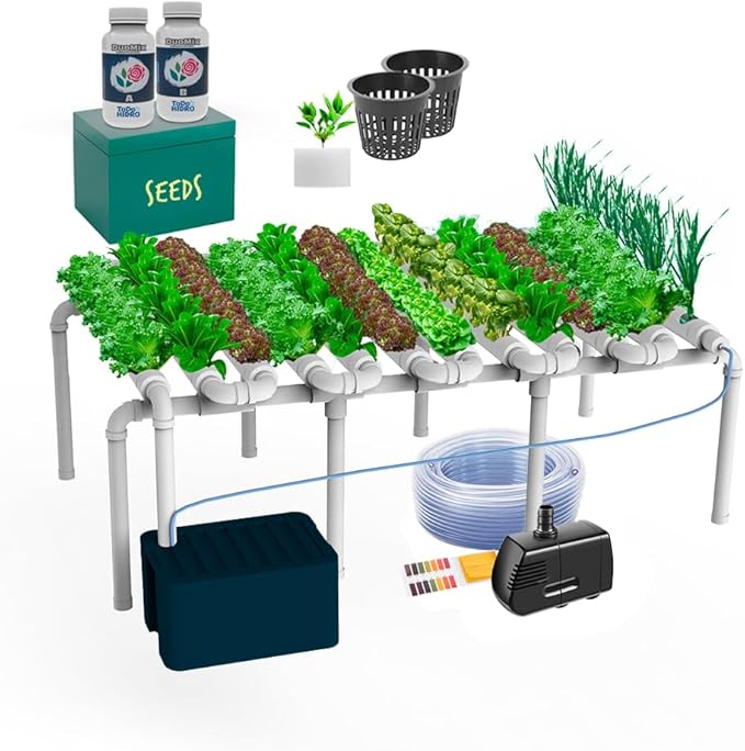 Hydroponic Kit N4 NFT System for 96 Plants Complete Indoor Garden with Nutrients Seeds &amp Accessories