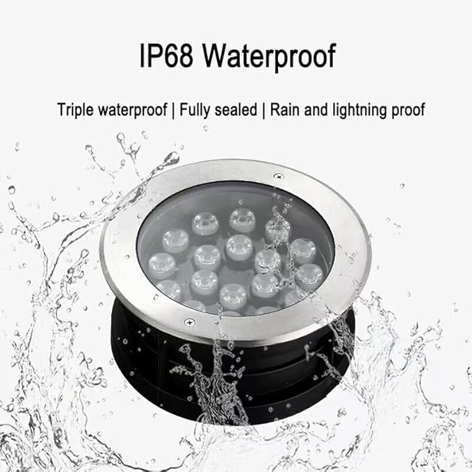 Outdoor Buried Lights - Underwater Tlight AC 12V Low Voltage Submersible Spotlight IP68 Waterproof Embedded Water Landscape Light Can Be Immersed in Water FoRed-12W