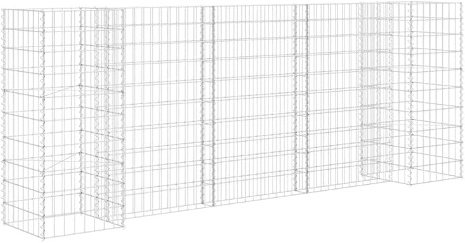 Gabion Planter Raised Garden Bed 102.4 x 102.4 x 39.4 in Silver Large Outdoor Metal Raised Flower Bed for Patio Landscape &amp Backyard Gardening