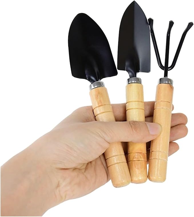 Mini Garden Tool Set 6pcs Mini Cultivating Transplng Kit Portable Plants Seedling Shovel Rake Spade Drilling Garden Planters Fertilize Tool