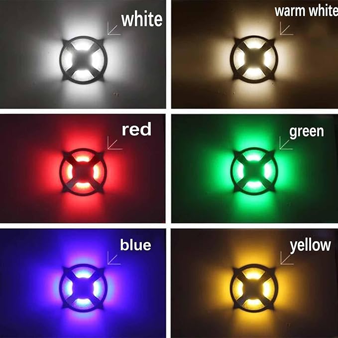Outdoor Landscape Lamp - LED Buried Lights One/Two/Four Side Wall Light IP67 Waterproof Recessed LED Spotlight ABS Flame Retardant Plastic Ground Light Easy to Install(1w-Blue42MM-C)