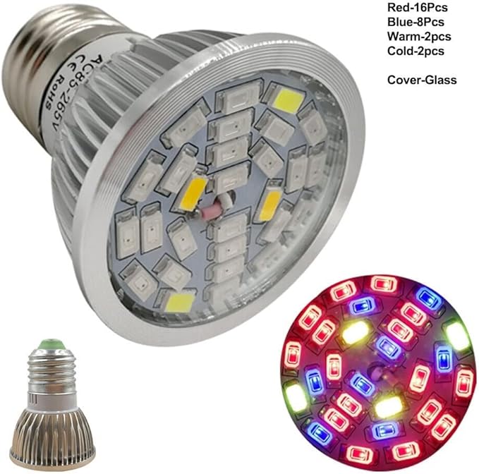 Luopan Indoor Lighting 5W AC85-265V E27 28LEDs Full Spectrum Grow Light Led Grow Lamp Hydroponic Systems Best for Medicinal Plants Growth Flowering 10 PCS/Pack (Color : Rose Red)
