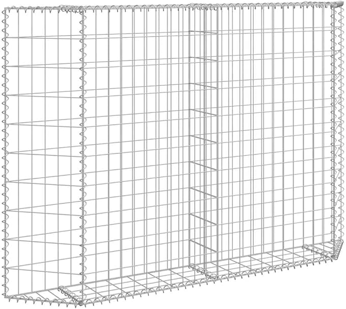 Gabion Raised Bed Silver Galvanized Steel 59.1 x 39.4 in Trapezium Outdoor Planter for Garden High Capacity