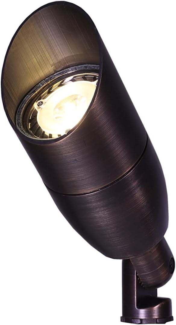 BestPro Lighting 12V Landscape Lighting 3W LED Brass Directional Bullet Light (106BRZLED)