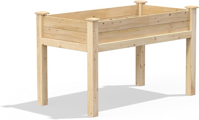 Greenes Fence Original Cedar Elevated Garden Bed 24 W x 48 L x 31 H - Made in USA with North American Cedar