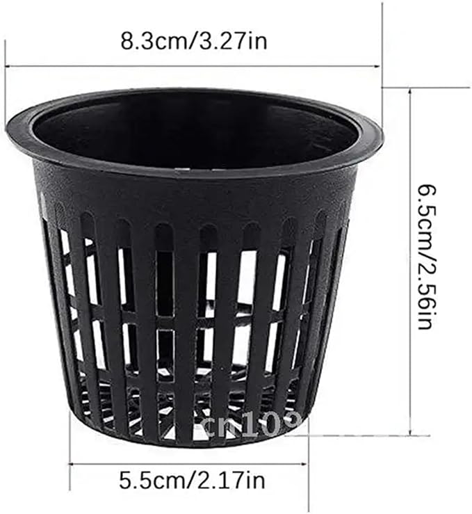 Net Pots for Hydroponics 40PCS 3 Inch Black Hydroponic Net Pots - Wide Lip Slotted Mesh (Orchid Growing/Soilless Use)