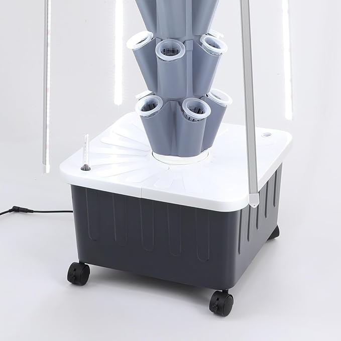 8-Tier Hydroponic Vertical Growing Kit with 40 Planting Holes &amp 4 LED Grow Lights - 5.28Gal Water Tank Food-Grade PP Auto Water Pump for Indoor/Outdoor Leafy Veggies &amp Herbs