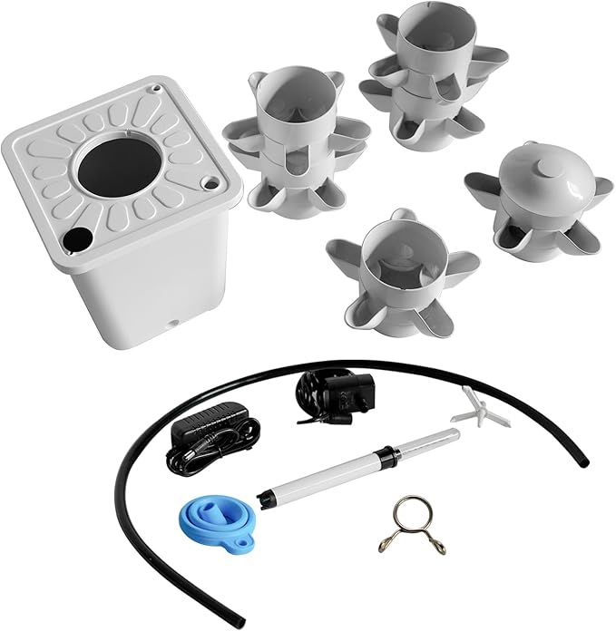 Soil-Free Vertical Hydroponic Growing System for Indoor and Outdoor Use – Self-Watering Tower Garden with Pump Tank and Easy Assembly