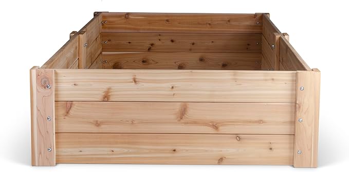 Infinite Cedar Premium Cedar Raised Garden Bed - 4' x 8' x 16.5 H - 1 Thick Wood